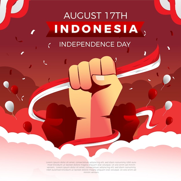 Banner indonesië onafhankelijkheidsdag plein