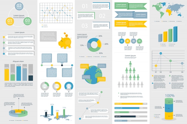 Banner of infographic data visualization elements