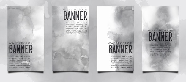 Vector banner instagram storie watercolor hand draw background template