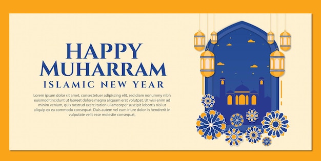 banner landscape template happy muharram islamic new year03