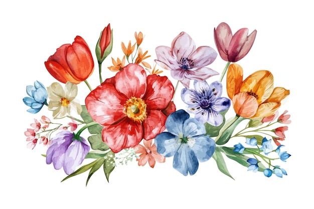 Banner lente met bloemen en bladeren