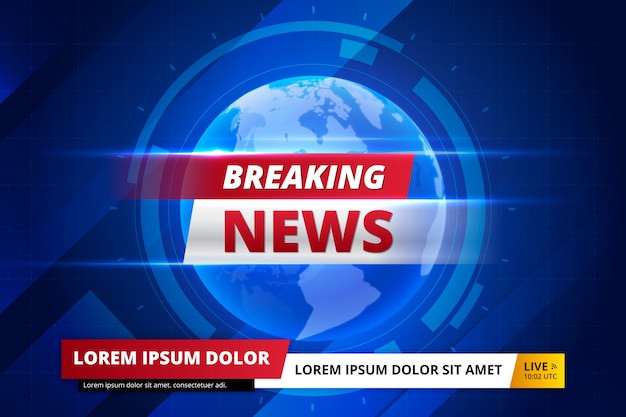 Vector banner live breaking news template