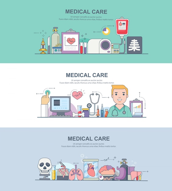 Vector banner of medical care