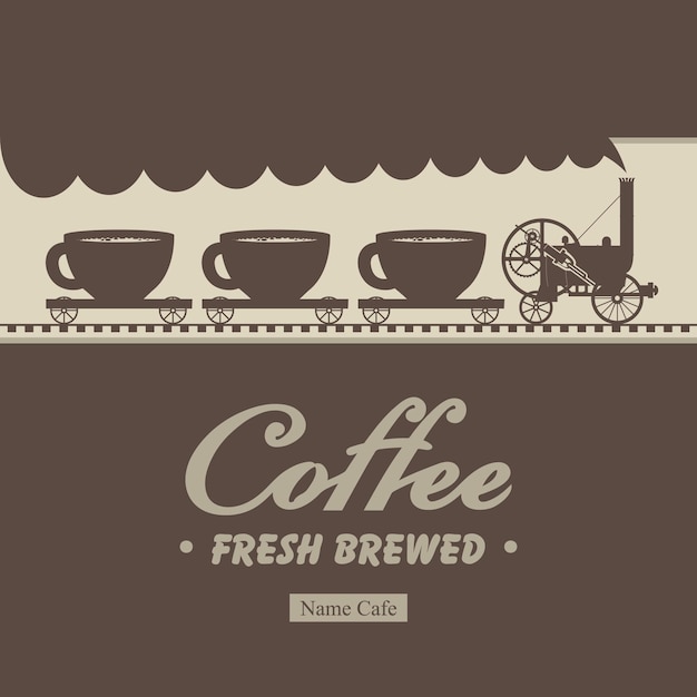 Banner menu for cafe with locomotive