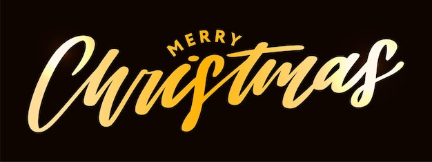 Banner merry christmas holiday new year letter font vector illustration