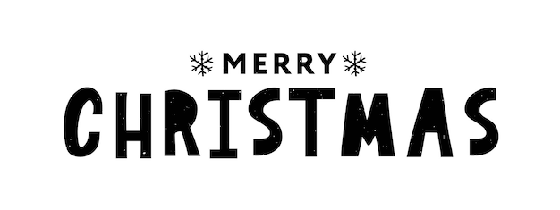 Banner merry christmas holiday new year letter font vector illustration