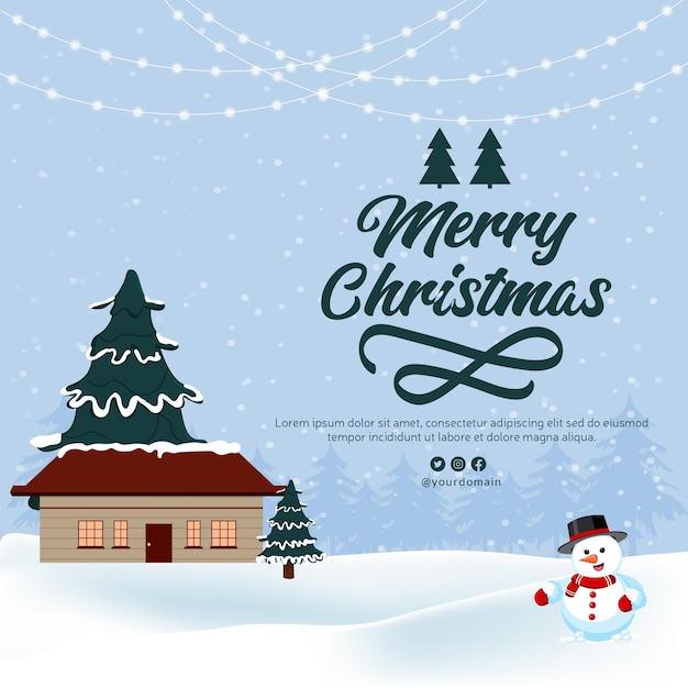 Banner of Merry Christmas template design