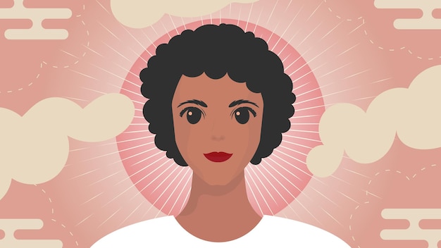 Banner met een meisje van Afro-Amerikaanse uitstraling Vrouwelijke vriendschap feministische unie of zusterschap Vector