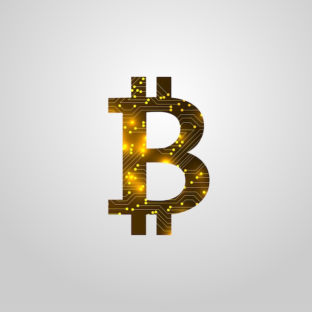 Vector banner met gouden bitcoin