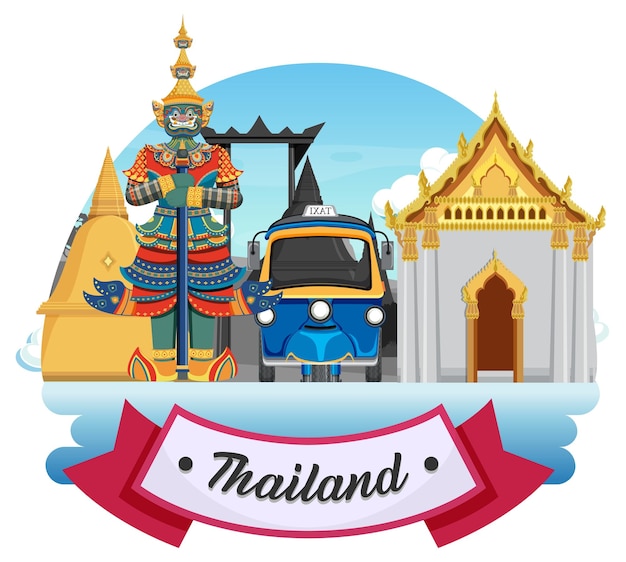 Vector banner met monumentaal logo van bangkok thailand