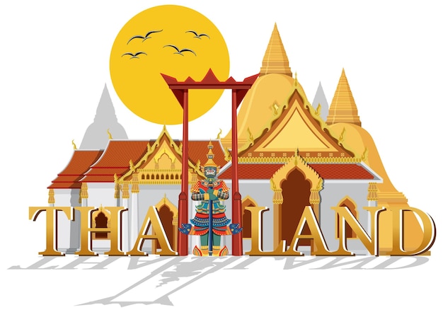 Vector banner met monumentaal logo van bangkok thailand