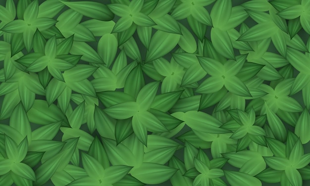 Banner met realistische groene bladeren Posterachtergrond met natuurlijk patroon Botanisch behang