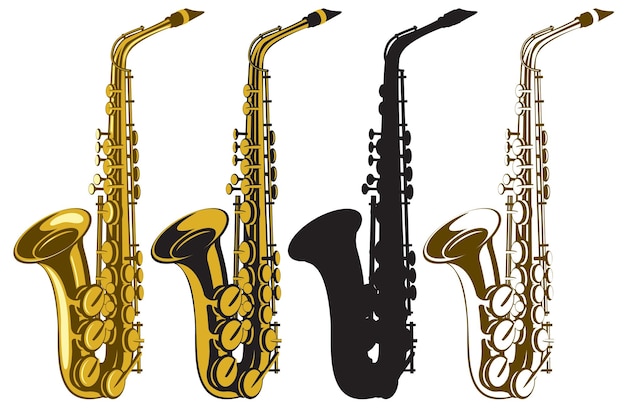 banner met set van vier saxofoons