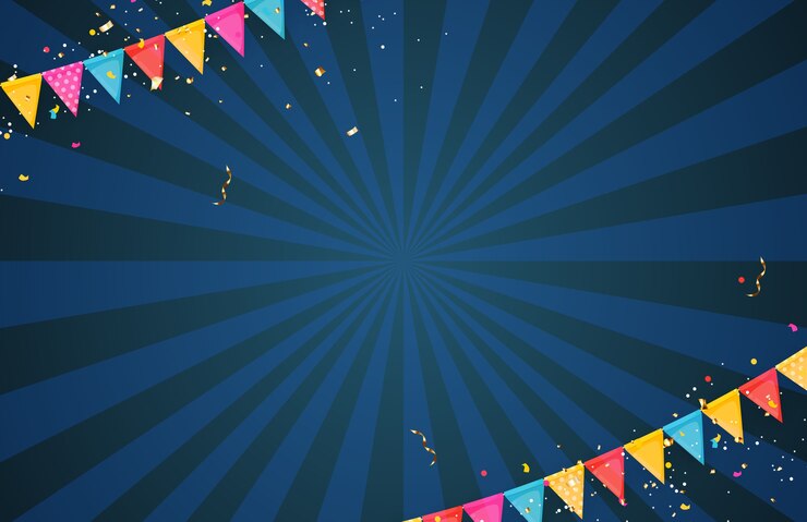 Banner met slinger van vlaggen en linten.