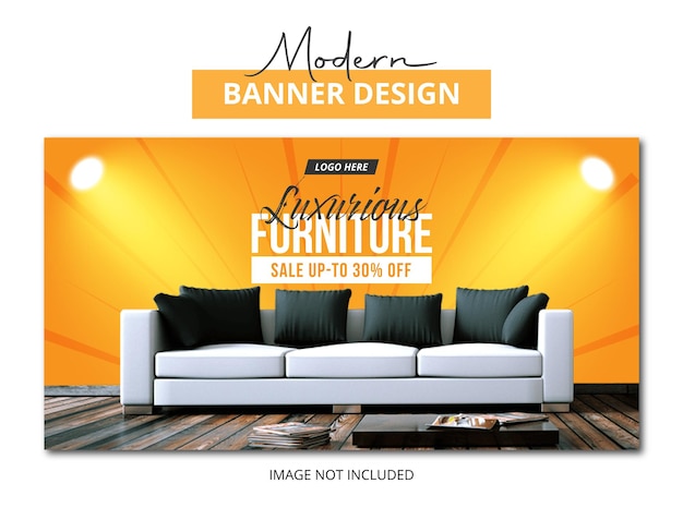 A banner for a modern banner ad for luxury furniture.