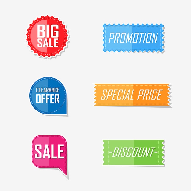 Banner offer flat elements label design