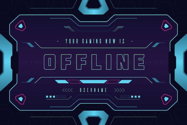 Vector banner for offline twitch platform in gammer style