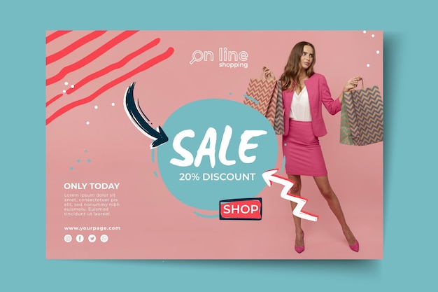 Vector banner online shopping template