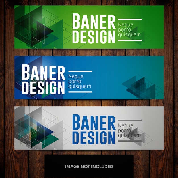 Vector banner ontwerpsjablonen met driehoek abstract