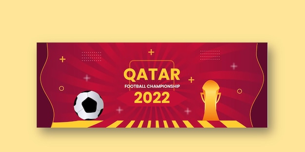 Vector banner op het thema van het wereldkampioenschap in qatar 2022