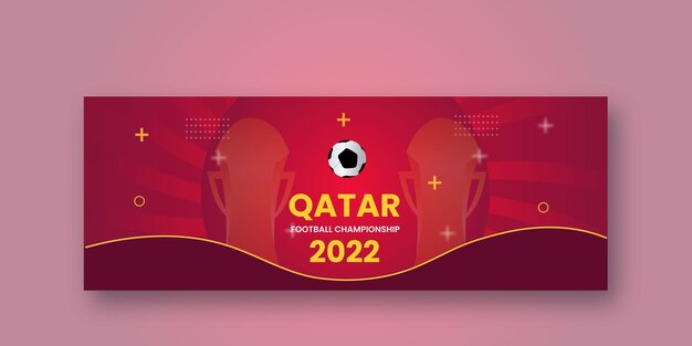 Vector banner op het thema van het wereldkampioenschap in qatar 2022