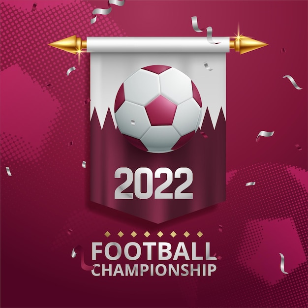 Banner op het thema van het wereldkampioenschap in Qatar 2022