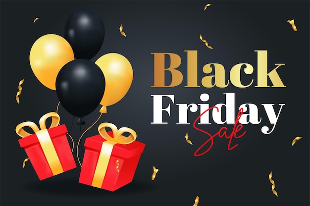 Banner over het thema Black Friday De elegantie van Black Friday met boeiende illustratie