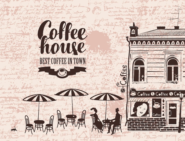 Vector banner for parisian street cafe
