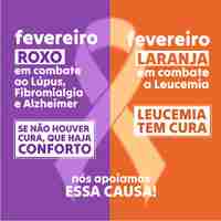 Vector banner in portuguese february prevention brazil campanha fevereiro roxo e laranja leucemia cancer