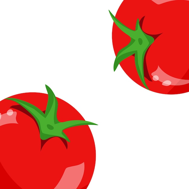 Vector banner poster on the theme of food namely from halves red tomatoes decorated from different sides