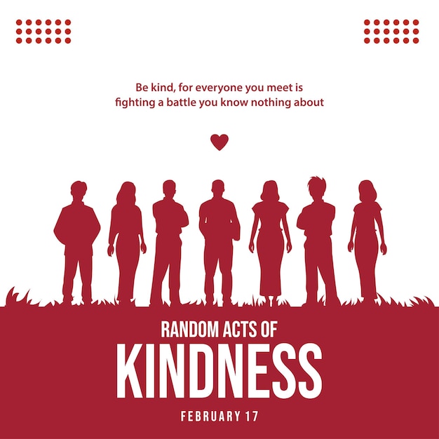 Banner random acts kindness day and quote