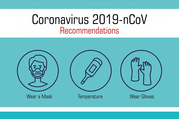 Banner of recommendations of coronavirus 2019 ncov