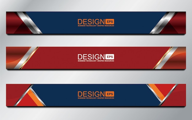 Vector banner red blue color