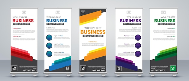 Banner roll up design business concept Grafische sjabloon roll up voor tentoonstellingen