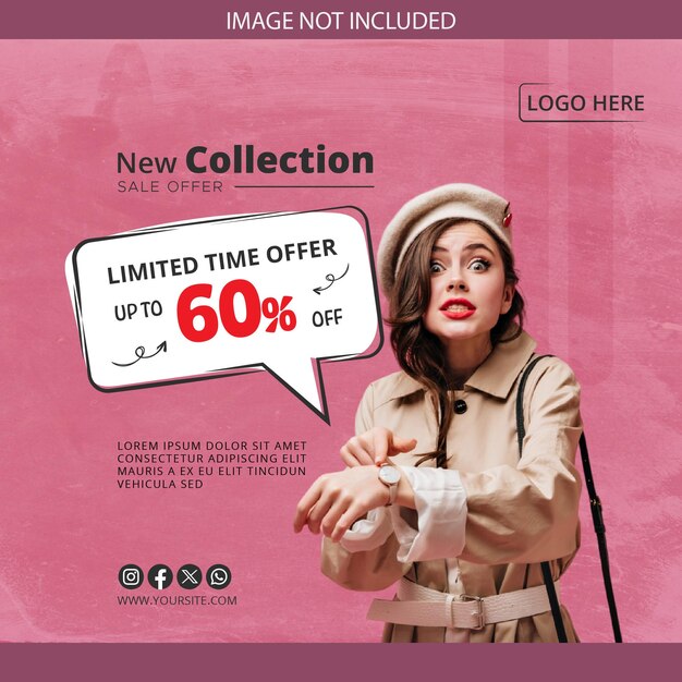 Vector banner sale fashion banner design template