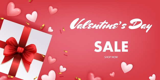 Vector banner sale for valentine's day