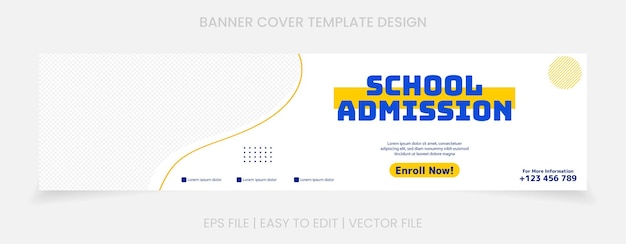 banner for school admission design social media cover