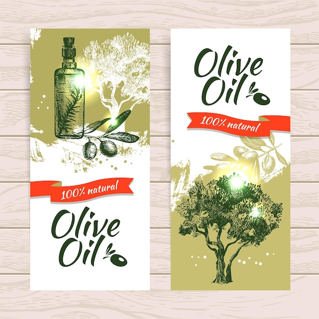 Баннер набор старинных оливковых фон всплеск фонов