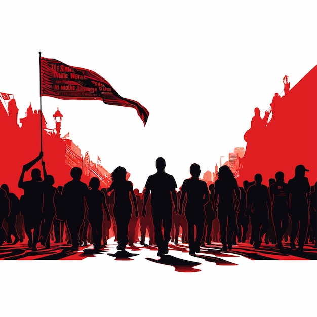 Vector banner_silhouette_protestors