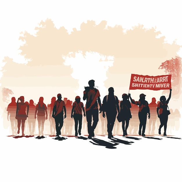 Vector banner_silhouette_protestors