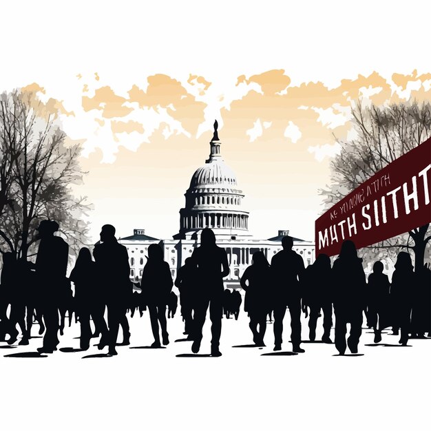 Vector banner_silhouette_protestors