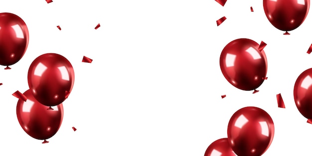 Banner sjabloon vector achtergrond mooi ontwerp rode waterverf 3D ballon illustratie