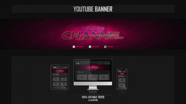 Banner for social media channel with gamer concept