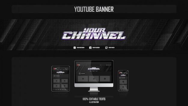 Vector banner for social media channel with sport concept