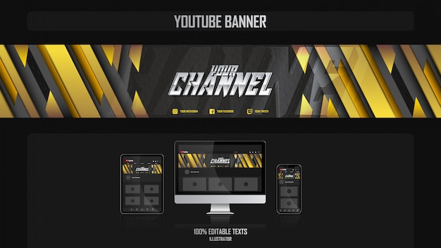 Vector banner for social media channel with sport concept