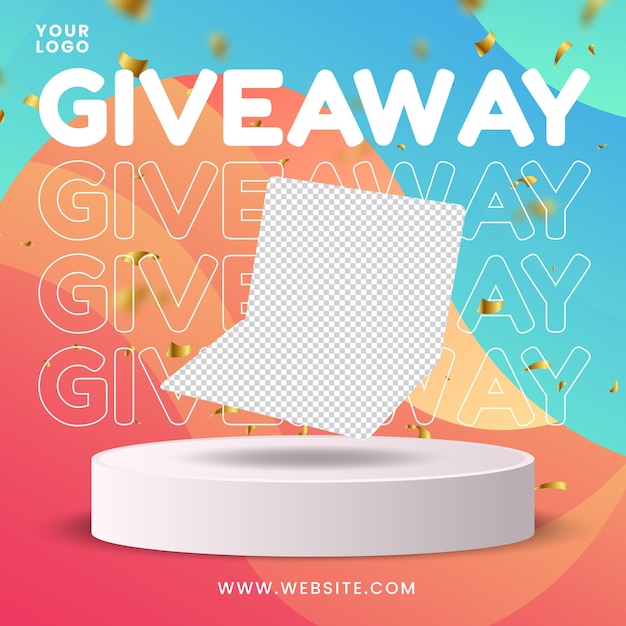 Vector banner social media giveaway grand prize