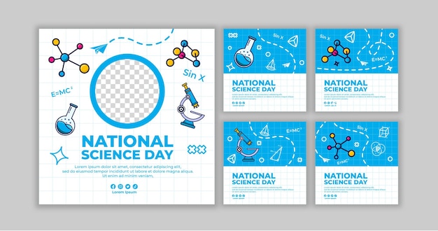 Vector banner social media post template national science day