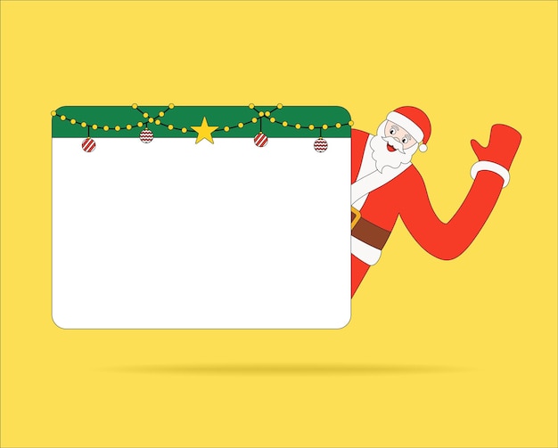 Vector banner space with santa claus template