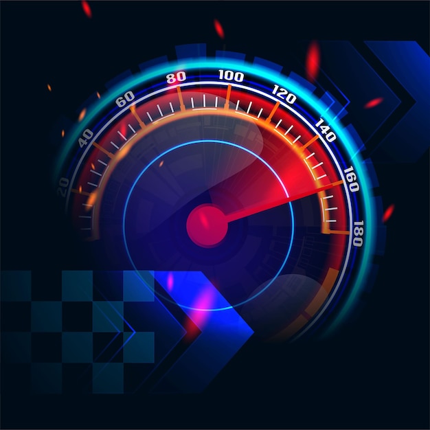 Vector banner speed motion background with fast speedometer car racing velocity background