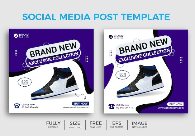 Banner sports shoe sale social media post Modern advertising Fully editable design